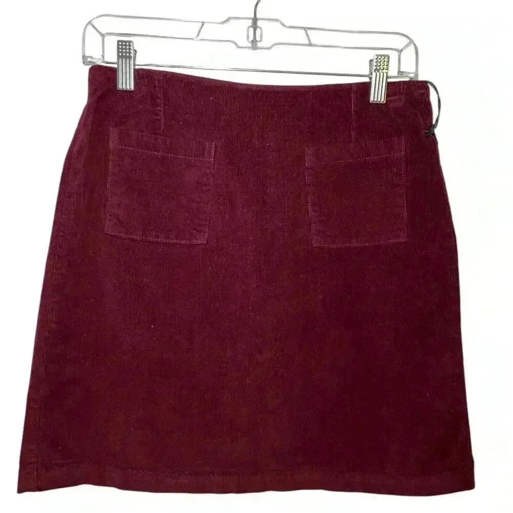 Baldwin Kansas City New NWT Burgundy Courdory Skirt Size Small